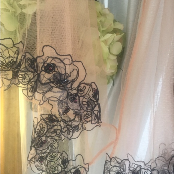 New! Agent Provocateur Lindie Kimono Soiree Black robe beaded sheer mesh gown - Picture 11 of 12